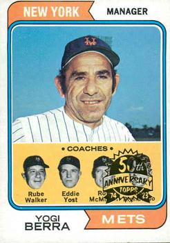 2023 Topps Heritage - 50th Anniversary Buybacks #179 Mets Field Leaders (Yogi Berra / Joe Pignatano / Rube Walker / Eddie Yost / Roy McMillan) Front