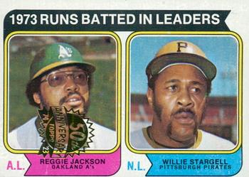 2023 Topps Heritage - 50th Anniversary Buybacks #203 1973 Runs Batted In Leaders (Reggie Jackson / Willie Stargell) Front