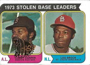 2023 Topps Heritage - 50th Anniversary Buybacks #204 1973 Stolen Base Leaders (Tommy Harper / Lou Brock) Front