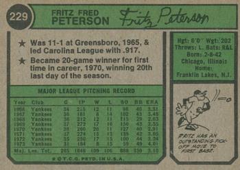 2023 Topps Heritage - 50th Anniversary Buybacks #229 Fritz Peterson Back