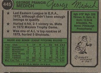 2023 Topps Heritage - 50th Anniversary Buybacks #445 George Medich Back