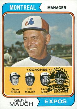 2023 Topps Heritage - 50th Anniversary Buybacks #531 Expos Field Leaders (Gene Mauch / Larry Doby / Jerry Zimmerman / Dave Bristol / Cal McLish) Front
