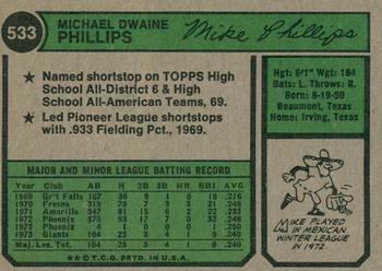 2023 Topps Heritage - 50th Anniversary Buybacks #533 Mike Phillips Back