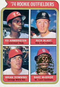 2023 Topps Heritage - 50th Anniversary Buybacks #601 1974 Rookie Outfielders (Ed Armbrister / Rich Bladt / Brian Downing / Bake McBride) Front