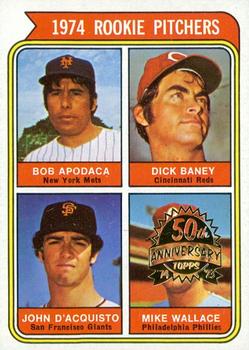 2023 Topps Heritage - 50th Anniversary Buybacks #608 1974 Rookie Pitchers (Bob Apodaca / Dick Baney / John D'Acquisto / Mike Wallace) Front