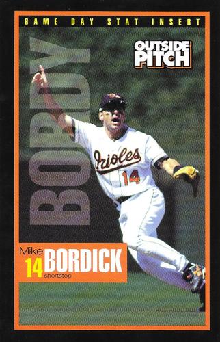 2000 Baltimore Orioles Outside Pitch Game Day Stat Inserts #NNO Mike Bordick Front