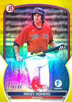 2023 Bowman 1st Edition - Yellow Foil #BPPF-69 Mikey Romero Front