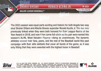 2023 Topps Now - Card of the Month #M-NOV Shohei Ohtani / Ronald Acuña Jr. Back