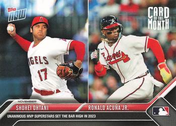 2023 Topps Now - Card of the Month #M-NOV Shohei Ohtani / Ronald Acuña Jr. Front