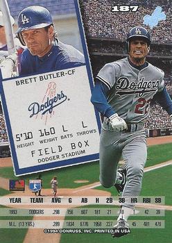 1994 Leaf #187 Brett Butler Back