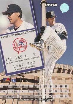 1994 Leaf #273 Xavier Hernandez Back