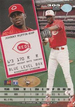 1994 Leaf #305 Johnny Ruffin Back