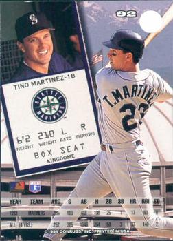 1994 Leaf #92 Tino Martinez Back