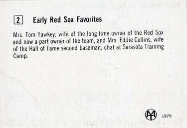 1979 Early Red Sox Favorites #2 Mrs. Tom Yawkey / Mrs. Eddie Collins Back