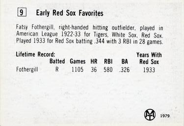 1979 Early Red Sox Favorites #9 Robert 