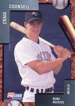1992 Fleer ProCards Bend Rockies SGA #1479 Craig Counsell Front
