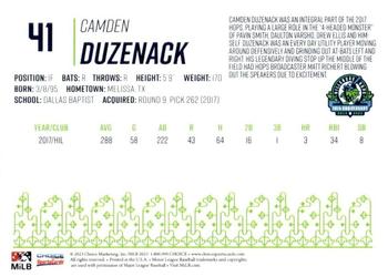 2023 Choice Hillsboro Hops Legends #NNO Camden Duzenack Back