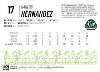 2023 Choice Hillsboro Hops Legends #NNO Carlos Hernandez Back
