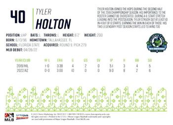 2023 Choice Hillsboro Hops Legends #NNO Tyler Holton Back