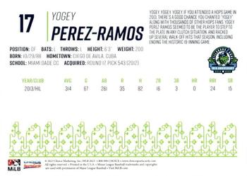 2023 Choice Hillsboro Hops Legends #NNO Yogey Perez-Ramos Back
