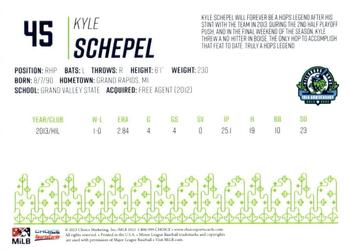2023 Choice Hillsboro Hops Legends #NNO Kyle Schepel Back