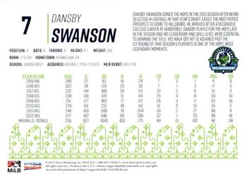 2023 Choice Hillsboro Hops Legends #NNO Dansby Swanson Back