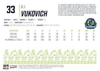 2023 Choice Hillsboro Hops Legends #NNO A.J. Vukovich Back