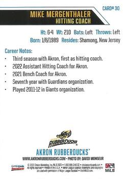 2023 Choice Akron RubberDucks #30 Mike Mergenthaler Back