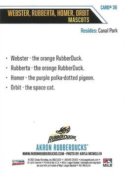 2023 Choice Akron RubberDucks #36 Webster / Rubberta / Homer / Orbit Back
