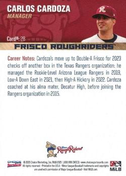 2023 Choice Frisco RoughRiders #28 Carlos Cardoza Back