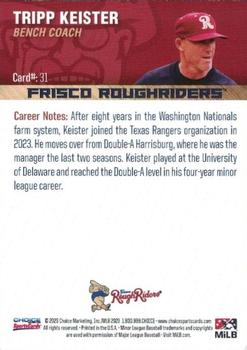2023 Choice Frisco RoughRiders #31 Tripp Keister Back