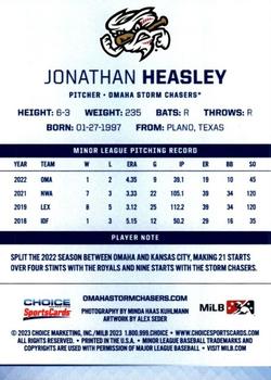 2023 Choice Omaha Storm Chasers #NNO Jonathan Heasley Back