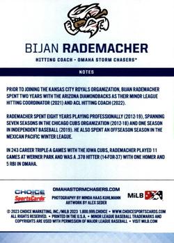2023 Choice Omaha Storm Chasers #NNO Bijan Rademacher Back