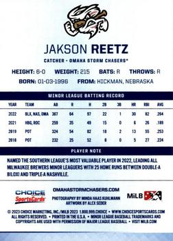 2023 Choice Omaha Storm Chasers #NNO Jakson Reetz Back
