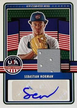 2023 Panini USA Baseball Stars & Stripes - 15U National Team Signatures Materials #15U-SN Sebastian Norman Front
