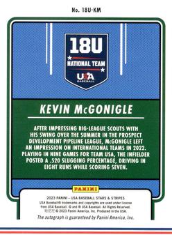2023 Panini USA Baseball Stars & Stripes - 18U National Team Signatures #18U-KM Kevin McGonigle Back