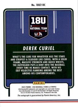 2023 Panini USA Baseball Stars & Stripes - 18U National Team Signatures 2 #18U2-DC Derek Curiel Back