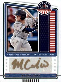 2023 Panini USA Baseball Stars & Stripes - Collegiate National Team Training Camp Signatures #CNTC-MC Michael Carico Front