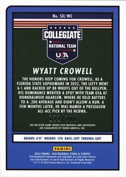 2023 Panini USA Baseball Stars & Stripes - USA Silhouettes Signatures Jerseys #SIL-WC Wyatt Crowell Back