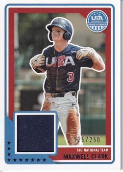 2023 Panini USA Baseball Stars & Stripes - USA Material #USAM-MC Maxwell Clark Front