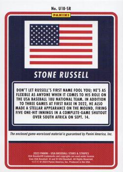 2023 Panini USA Baseball Stars & Stripes - U-18 World Cup - USA Materials #U18-SR Stone Russell Back