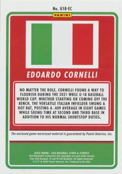 2023 Panini USA Baseball Stars & Stripes - U-18 World Cup - Italy Materials #U18-EC Edoardo Cornelli Back