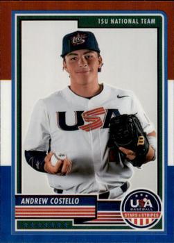 2023 Panini USA Baseball Stars & Stripes - Red, White, & Blue #24 Andrew Costello Front