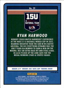 2023 Panini USA Baseball Stars & Stripes - Red, White, & Blue #29 Ryan Harwood Back