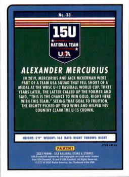 2023 Panini USA Baseball Stars & Stripes - Red, White, & Blue #33 Alexander Mercurius Back