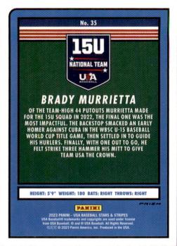 2023 Panini USA Baseball Stars & Stripes - Red, White, & Blue #35 Brady Murrietta Back