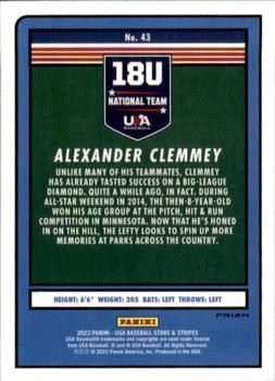 2023 Panini USA Baseball Stars & Stripes - Red, White, & Blue #43 Alexander Clemmey Back