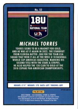2023 Panini USA Baseball Stars & Stripes - Red, White, & Blue #52 Michael Torres Back