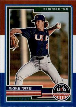 2023 Panini USA Baseball Stars & Stripes - Red, White, & Blue #52 Michael Torres Front