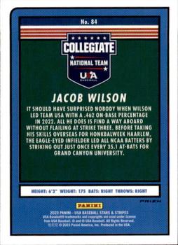 2023 Panini USA Baseball Stars & Stripes - Red, White, & Blue #84 Jacob Wilson Back